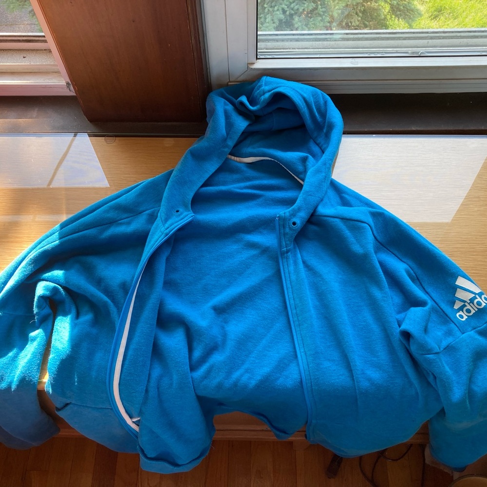 Adidas Light Blue Hoodie Sweatshirt Men’s Size Large Great Condition!
